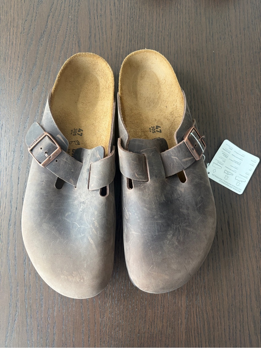 Birkenstock Brown Leather Boston Clogs